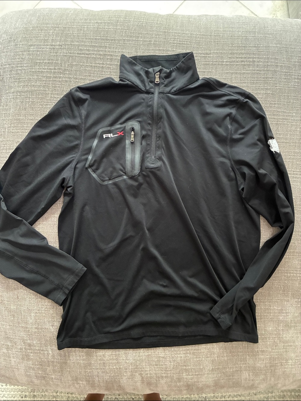 Ralph Lauren RLX Black Lightweight Quarter-Zip Shirt Jacket